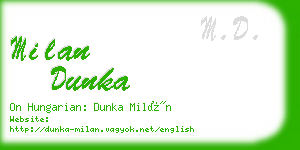 milan dunka business card